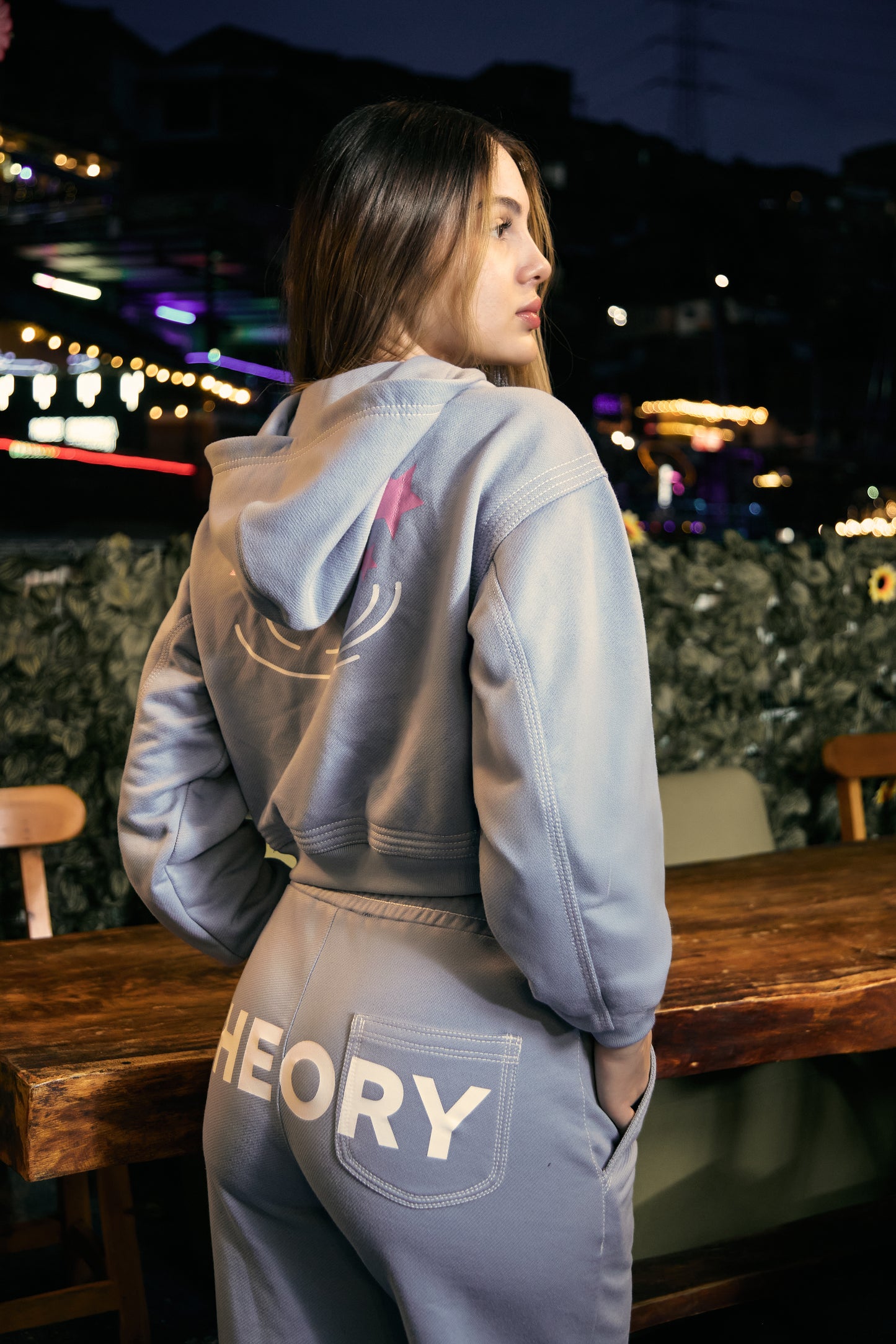 Hoodie Blue Star Crop